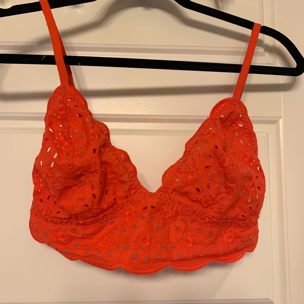 Cute orange eyelet bralette *NEW WITHOUT TAGS*